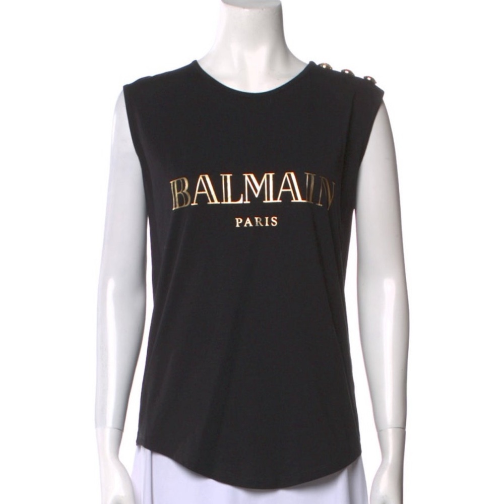 Balmain Black and Gold Muscle Tee